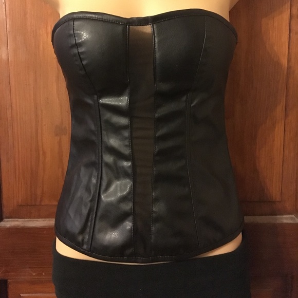 Say What? Tops - Say What ? Black zip up corset top with mesh